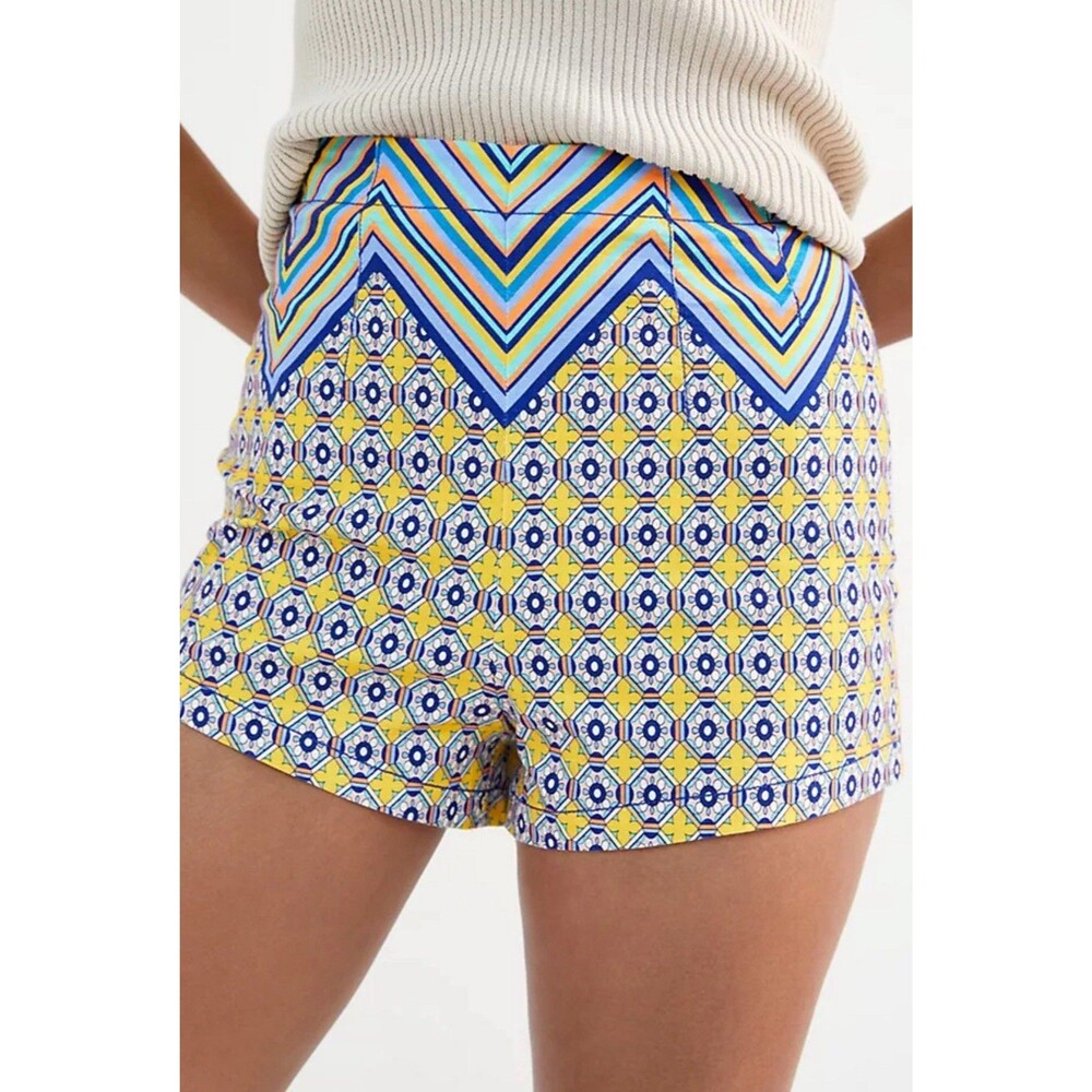Anthropologie Maeve Women's 0 Shorts Relaxed High Rise Geometric Colorful